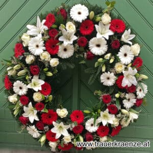 trauerkranz mit schleife trauerkranz lilien gerbera rosen