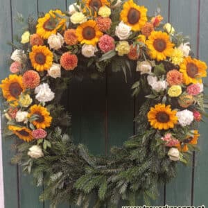 Trauerkranz mit Sonnenblumen