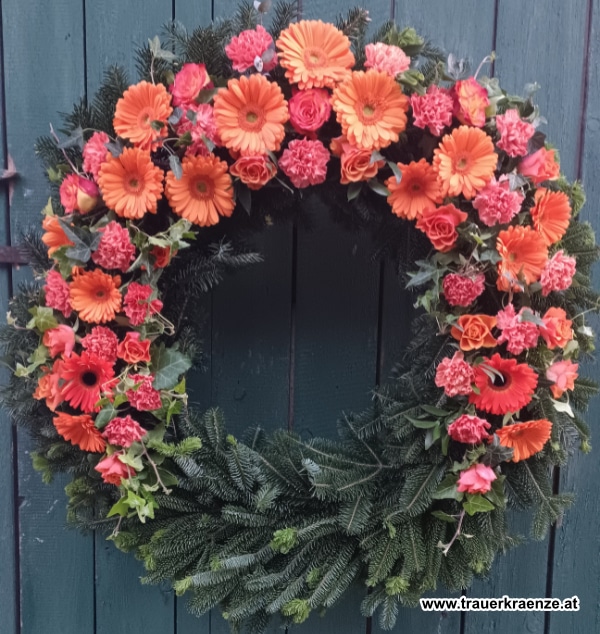 trauerkranz rosen gerbera nelken