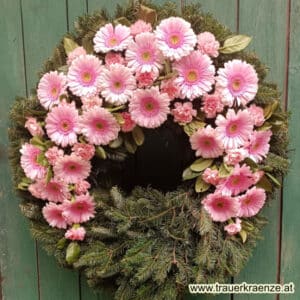 trauerkranz mit gerbera und nelken